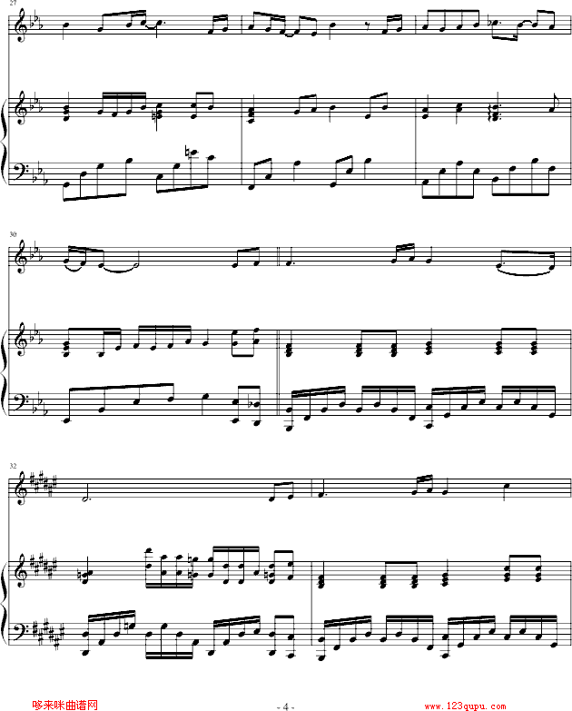 风吹不停-∮亞→薩∮钢琴曲谱（图4）