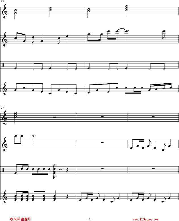 简单的乐思-黑键钢琴曲谱（图5）