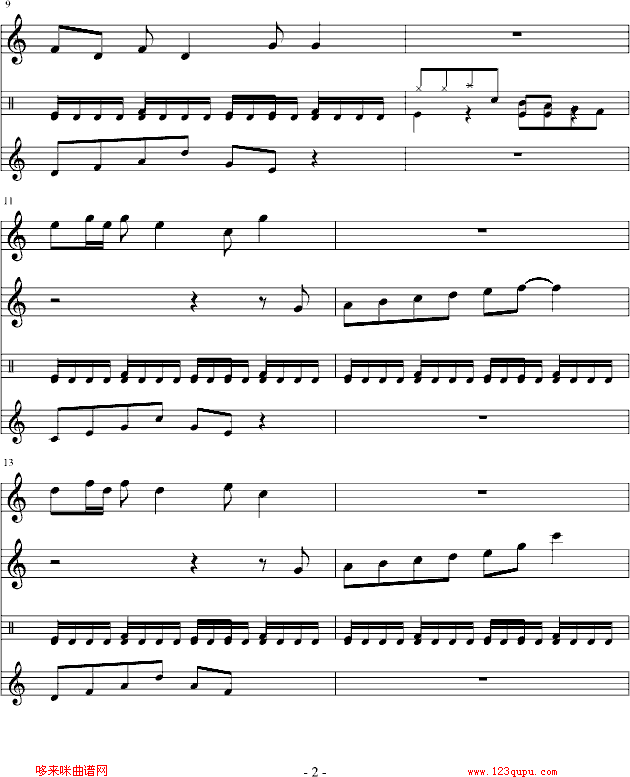 简单的乐思-黑键钢琴曲谱（图2）