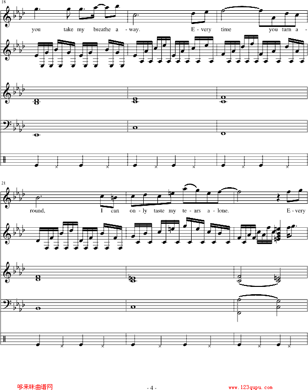 Everytime-琴辉钢琴曲谱（图4）