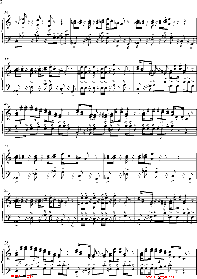 超级玛莉-manle版-超级玛莉钢琴曲谱（图2）
