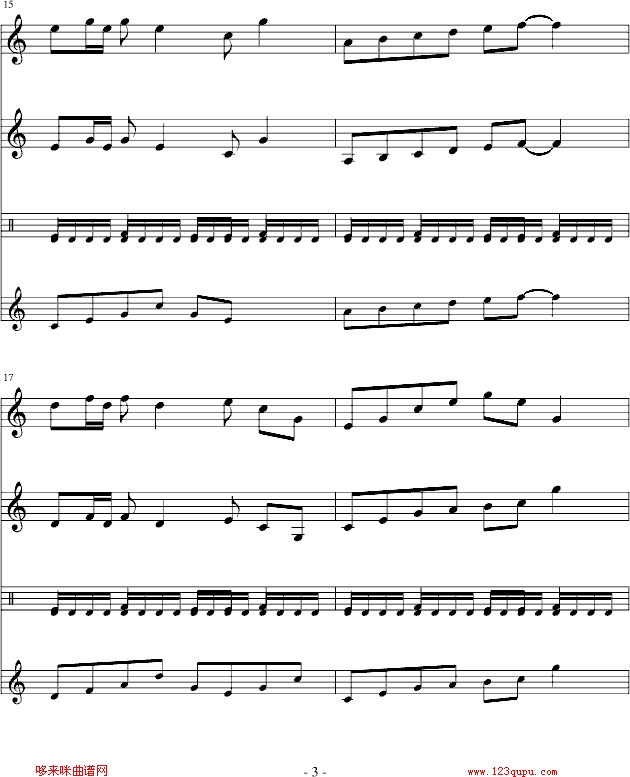 简单的乐思-黑键钢琴曲谱（图3）