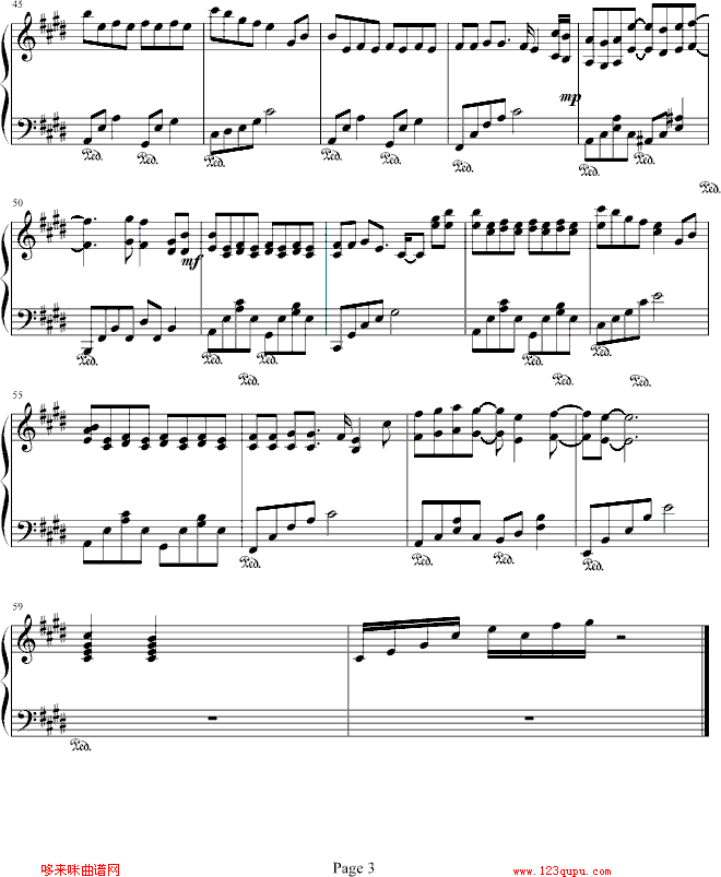 只对你有感觉-S.H.E钢琴曲谱（图3）