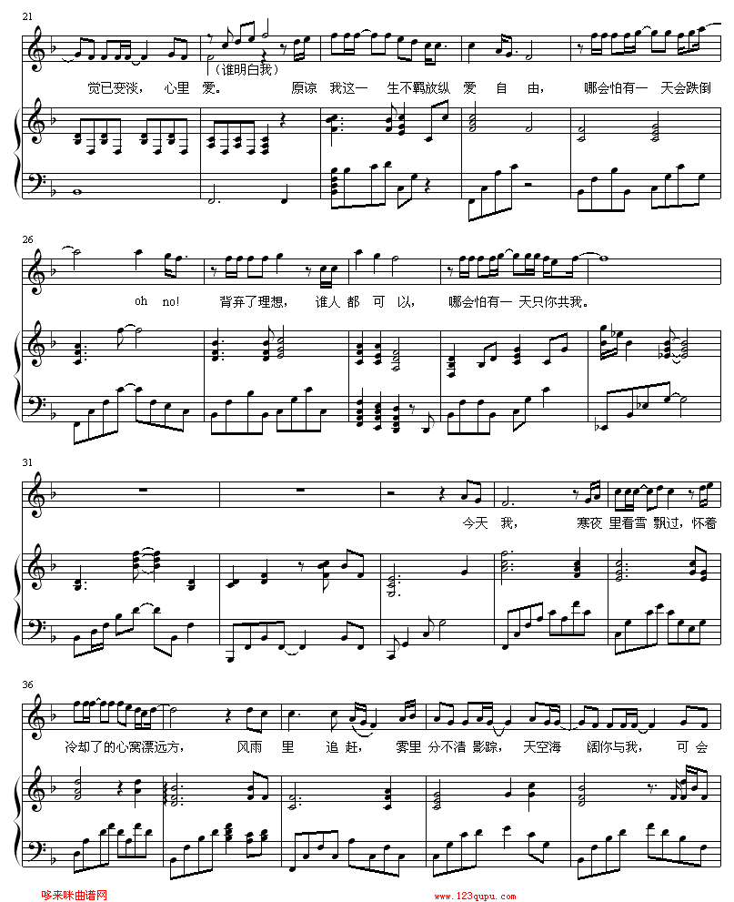 海阔天空-Aiolia-beyond钢琴曲谱（图2）