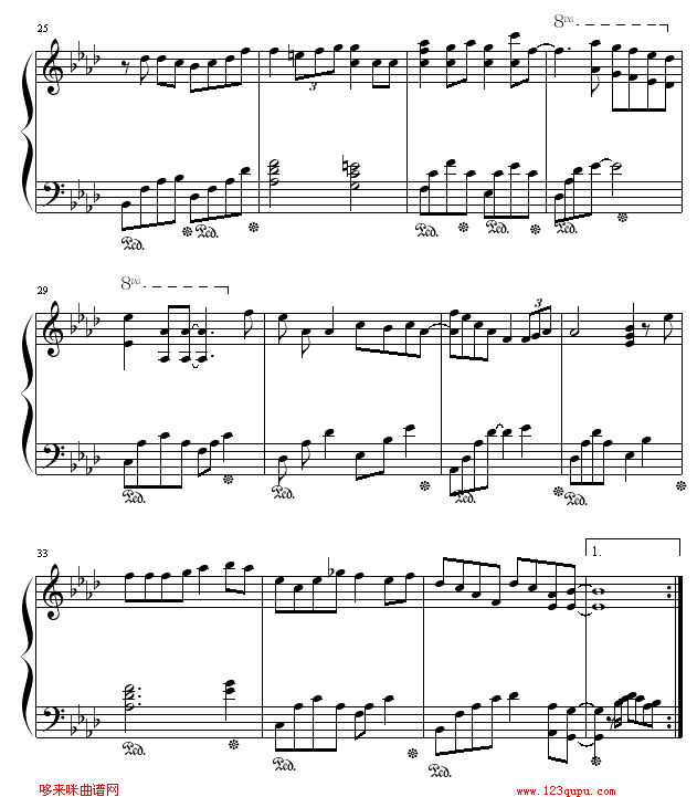 眼红红-Twins钢琴曲谱（图3）
