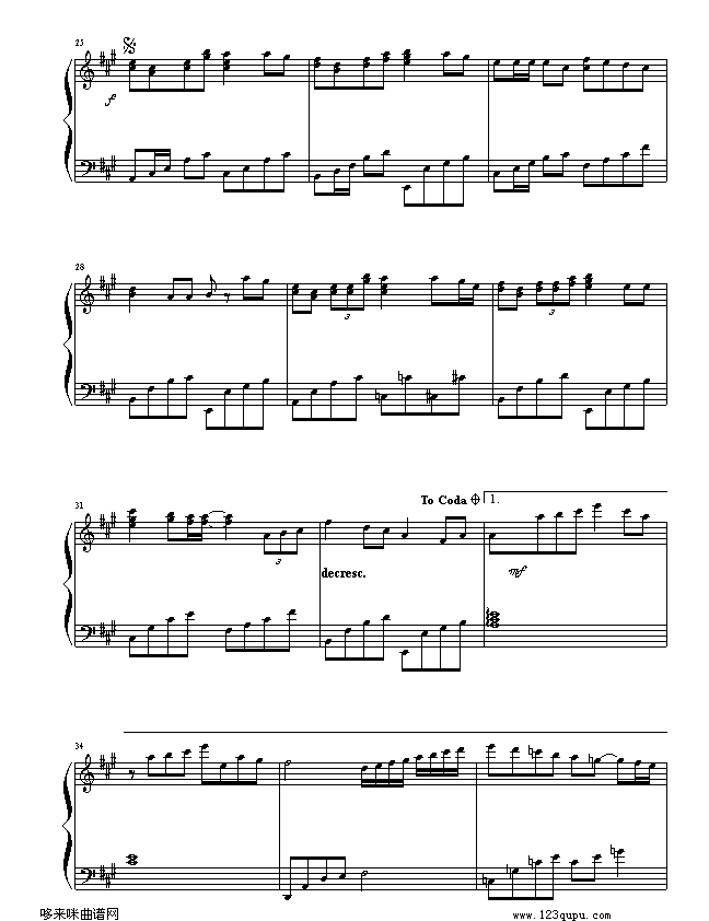 乱世佳人-Twins钢琴曲谱（图3）