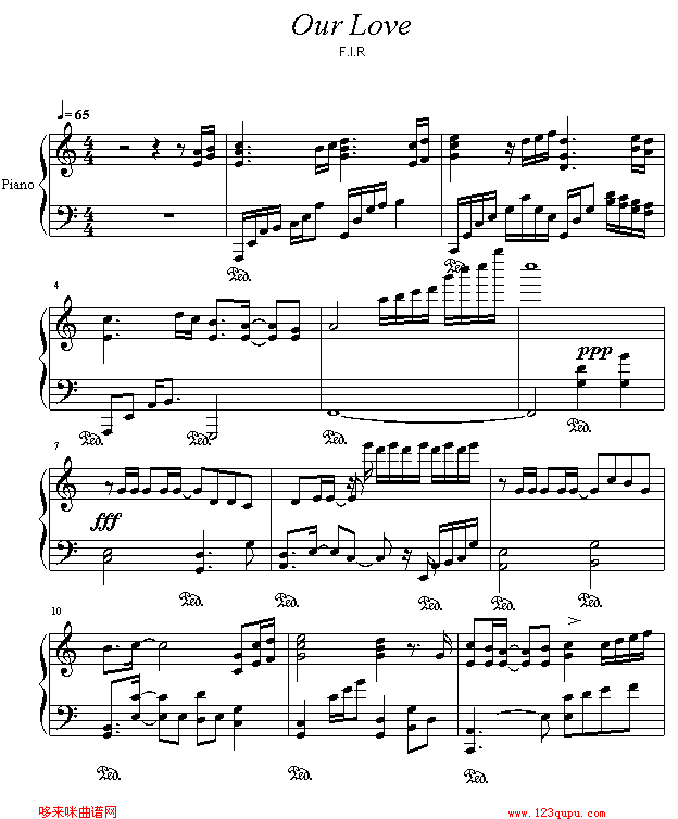 我们的爱-演奏版-飞儿乐团钢琴曲谱（图1）