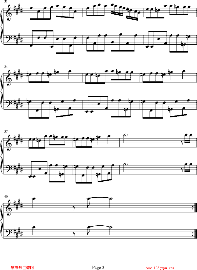 热血格斗背景音乐-游戏钢琴曲谱（图3）