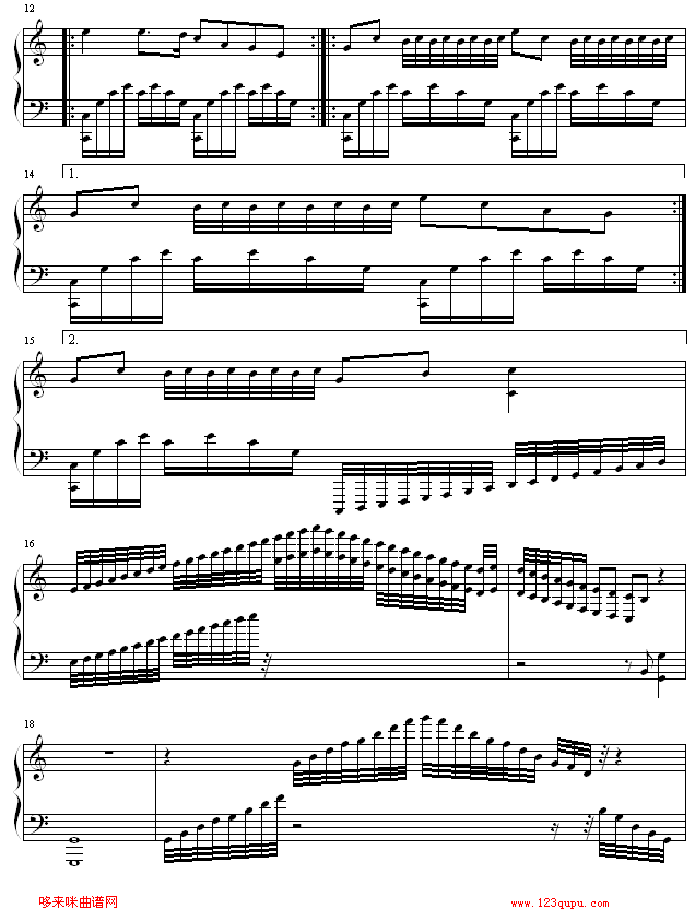 海盗版游戏音乐 -（改编自泡泡堂）钢琴曲谱（图2）