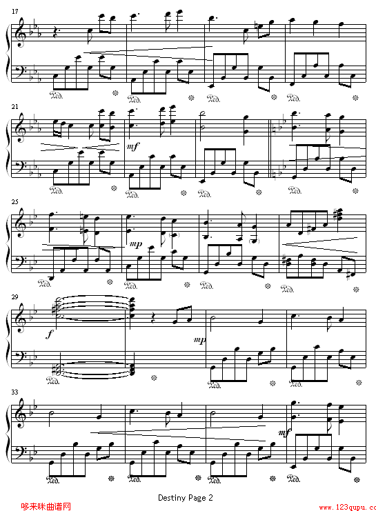 宿命 - X战记插曲钢琴曲谱（图2）