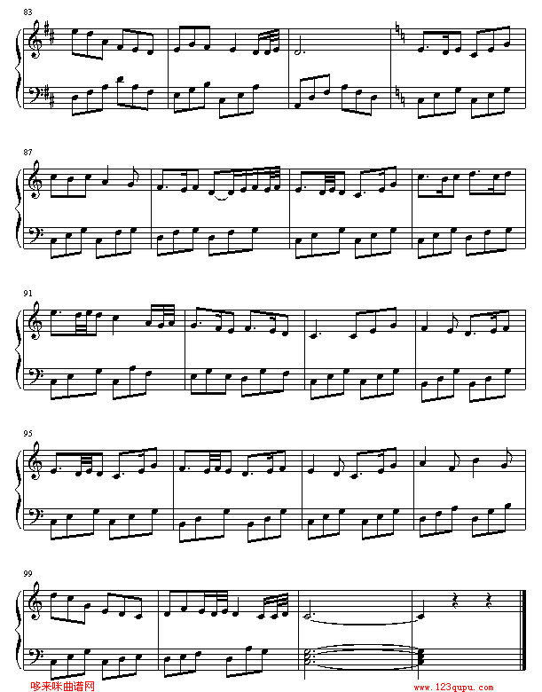 荆棘鸟-美国电影《荆棘鸟》主题曲钢琴曲谱（图5）