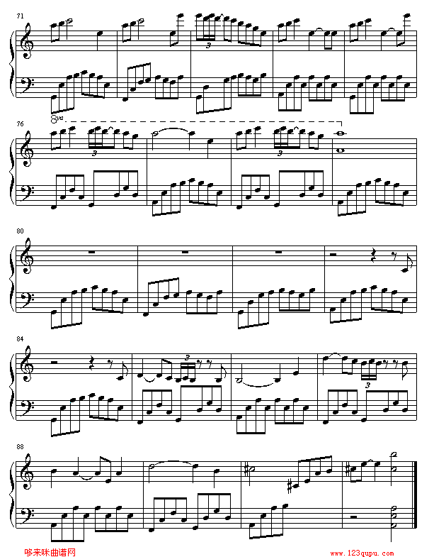 失去温暖-千与千寻插曲钢琴曲谱（图4）