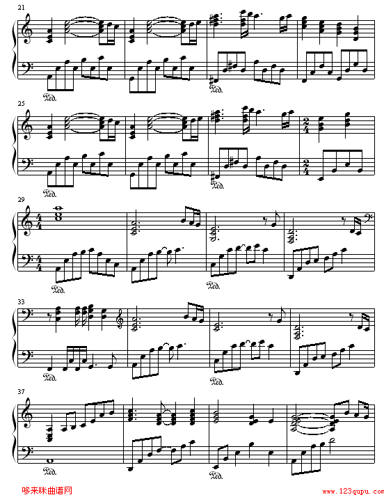 Hokages funeral by HOGSKING-纯钢琴版-火影忍者钢琴曲谱（图2）