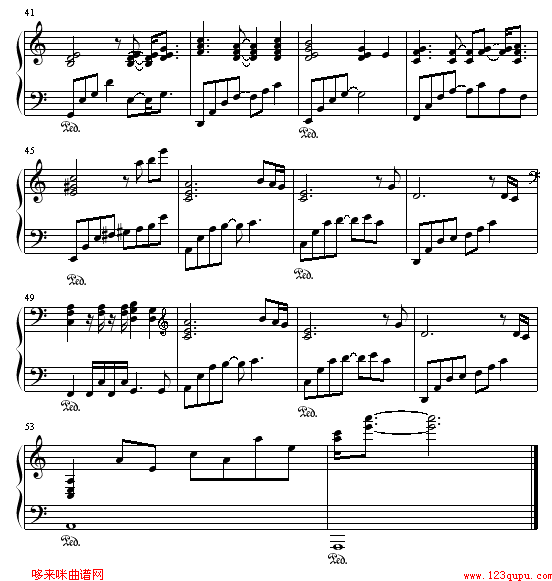 Hokages funeral by HOGSKING-纯钢琴版-火影忍者钢琴曲谱（图3）