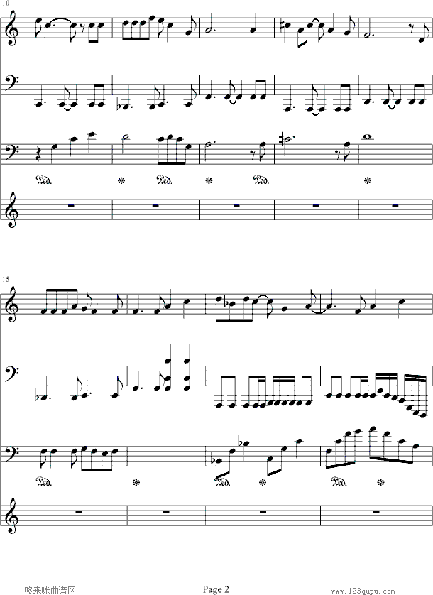 学院天堂钢琴曲谱（图2）