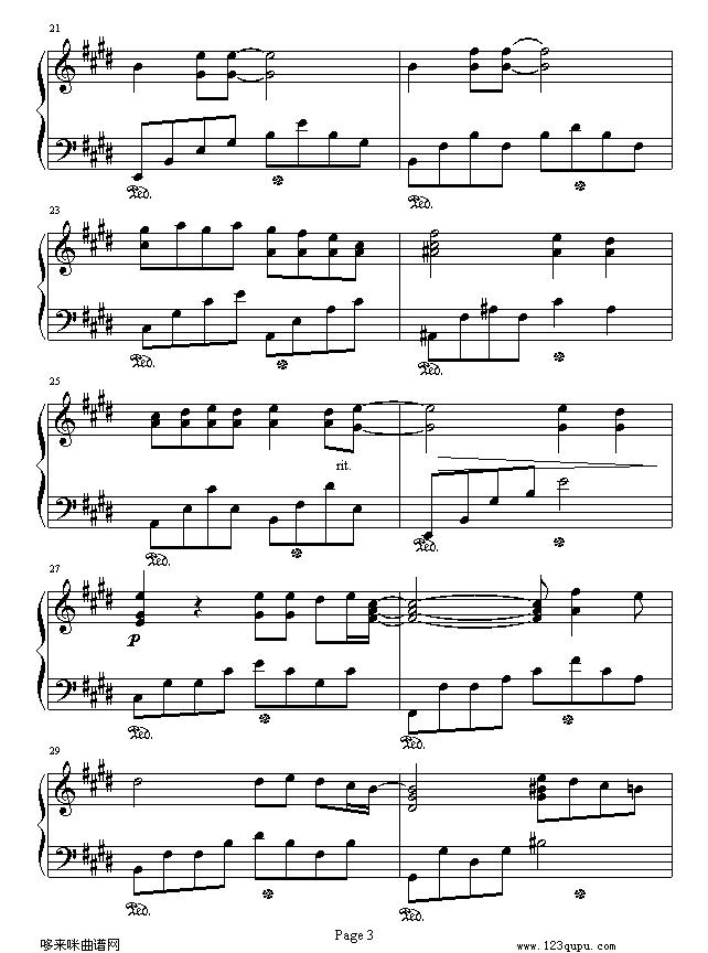 《劲歌飞扬》美国电影钢琴曲谱（图3）