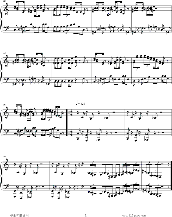 超级玛莉-全集-游戏钢琴曲谱（图3）