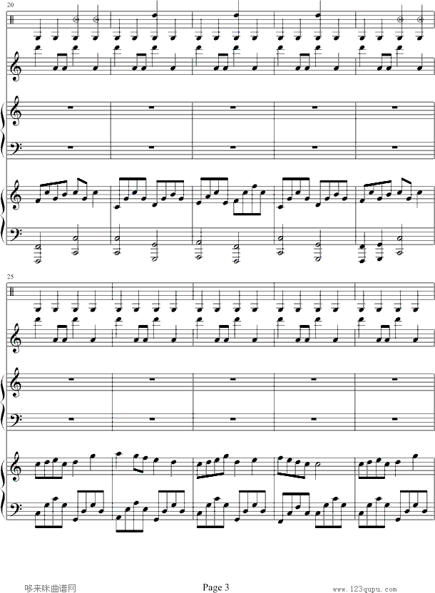 火影忍者-火影忍者钢琴曲谱（图3）