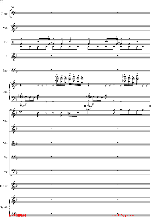 夜的第七章-总谱-manle版-周杰伦钢琴曲谱（图26）