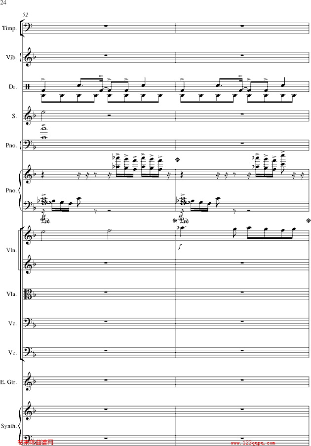 夜的第七章-总谱-manle版-周杰伦钢琴曲谱（图24）