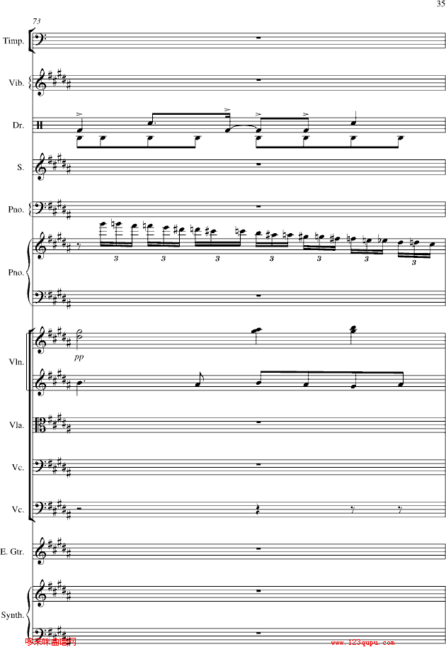 夜的第七章-总谱-manle版-周杰伦钢琴曲谱（图35）