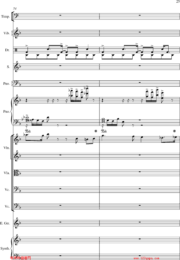 夜的第七章-总谱-manle版-周杰伦钢琴曲谱（图25）
