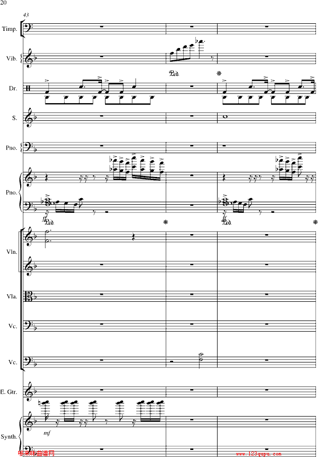 夜的第七章-总谱-manle版-周杰伦钢琴曲谱（图20）