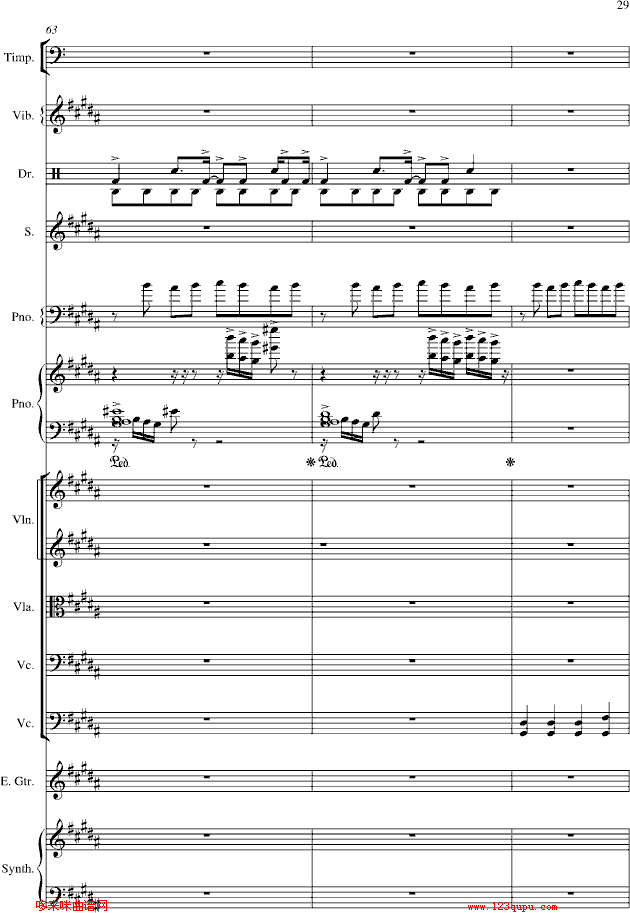 夜的第七章-总谱-manle版-周杰伦钢琴曲谱（图29）