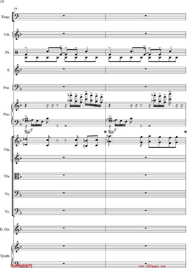 夜的第七章-总谱-manle版-周杰伦钢琴曲谱（图18）