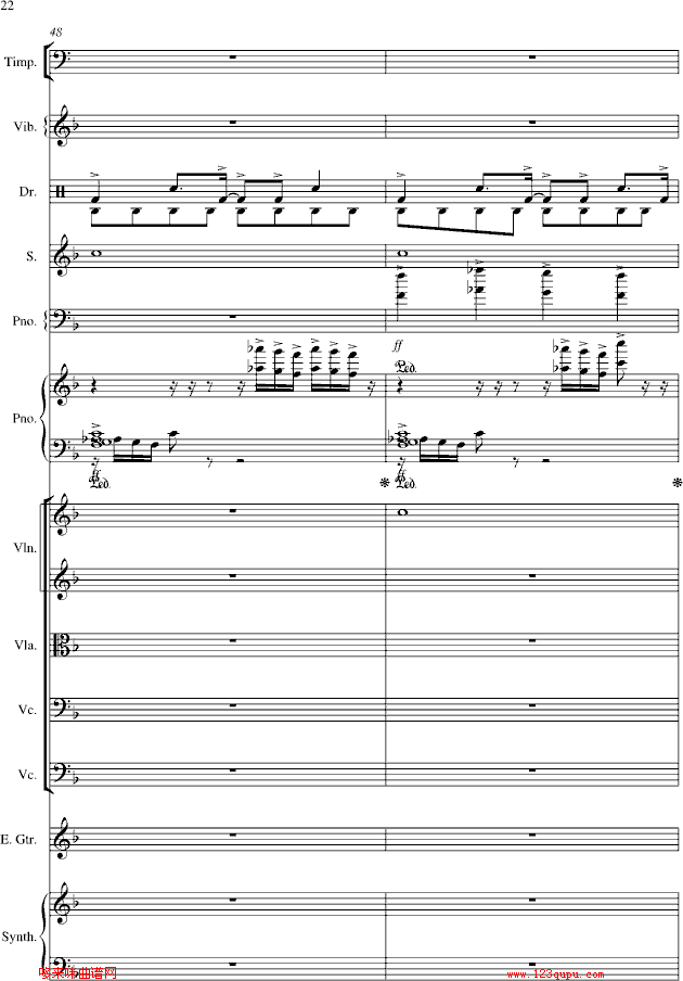 夜的第七章-总谱-manle版-周杰伦钢琴曲谱（图22）