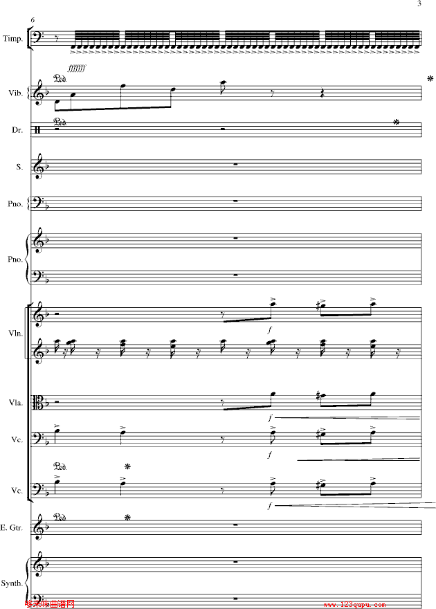 夜的第七章-总谱-manle版-周杰伦钢琴曲谱（图3）