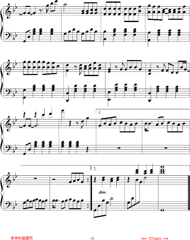 黄昏-经典版-周传雄钢琴曲谱（图3）