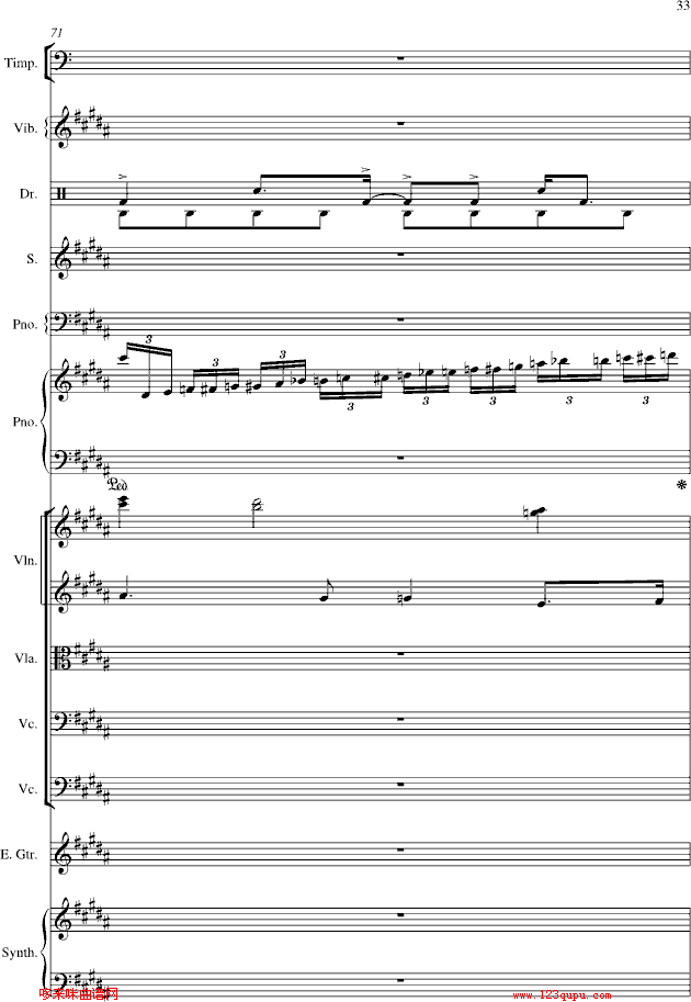 夜的第七章-总谱-manle版-周杰伦钢琴曲谱（图33）