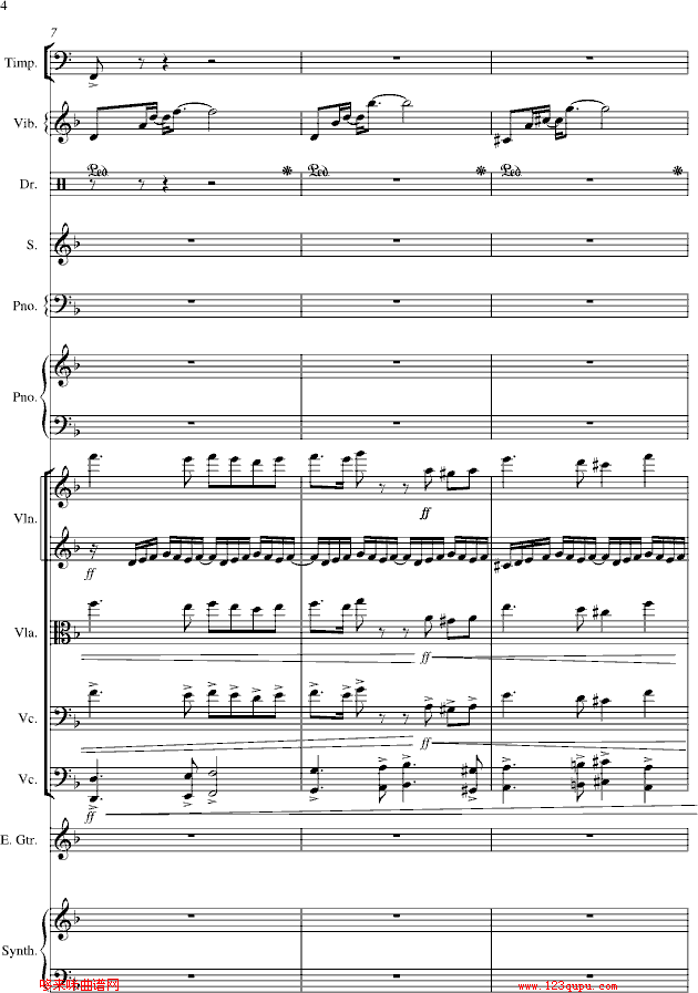 夜的第七章-总谱-manle版-周杰伦钢琴曲谱（图4）