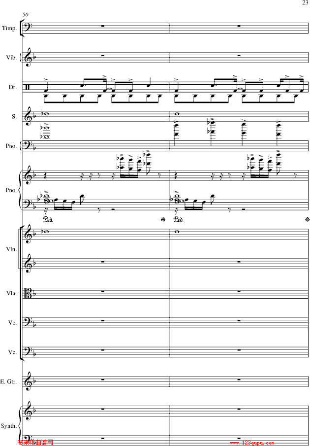 夜的第七章-总谱-manle版-周杰伦钢琴曲谱（图23）