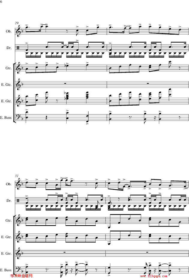 一路向北-总谱-manle版-周杰伦钢琴曲谱（图6）