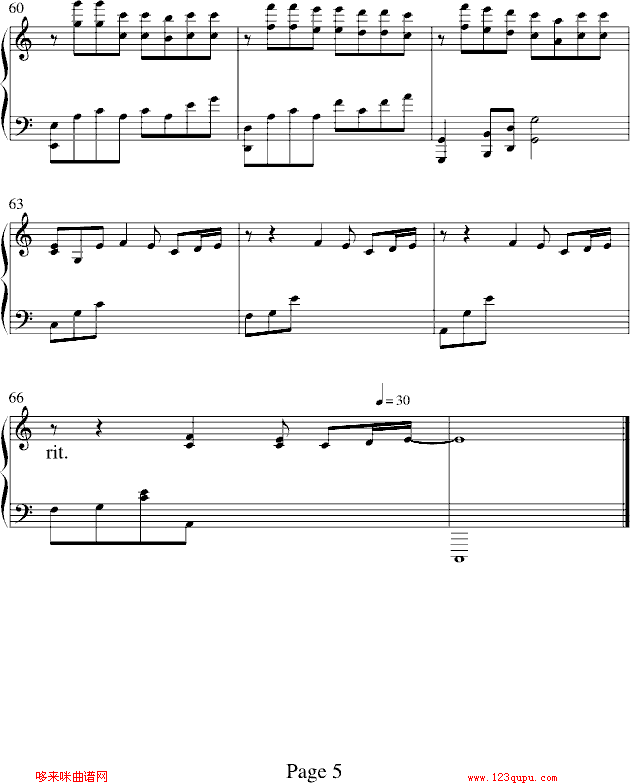 安静-演奏版-周杰伦钢琴曲谱（图5）