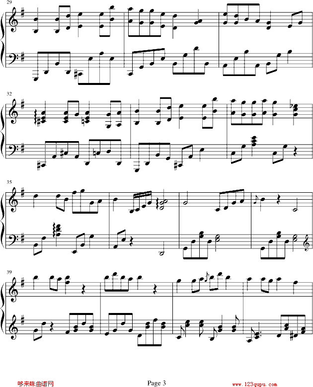 菊花台-b欣仔b版-周杰伦钢琴曲谱（图3）