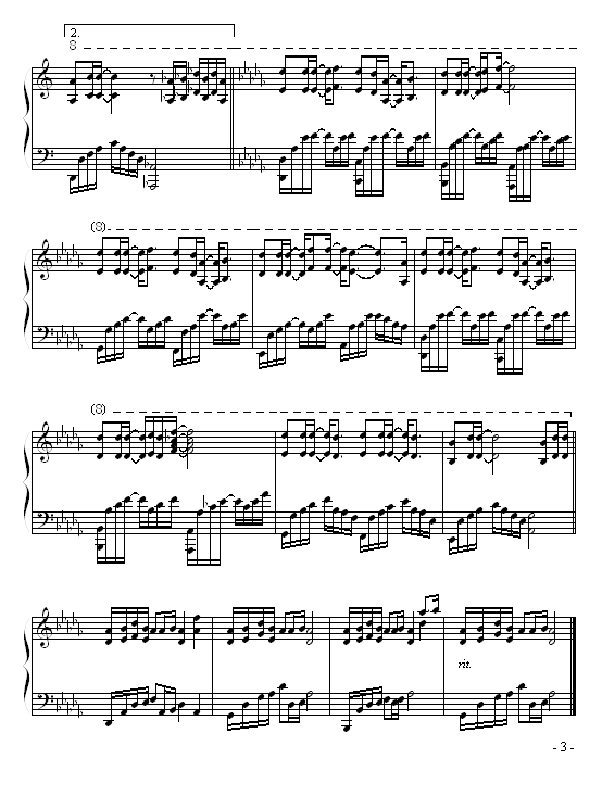 千里之外-（巴特尔版）-周杰伦钢琴曲谱（图3）