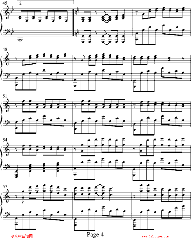 安静-演奏版-周杰伦钢琴曲谱（图4）