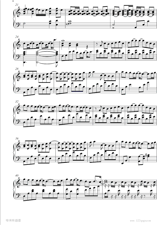枫-manle版-周杰伦钢琴曲谱（图2）