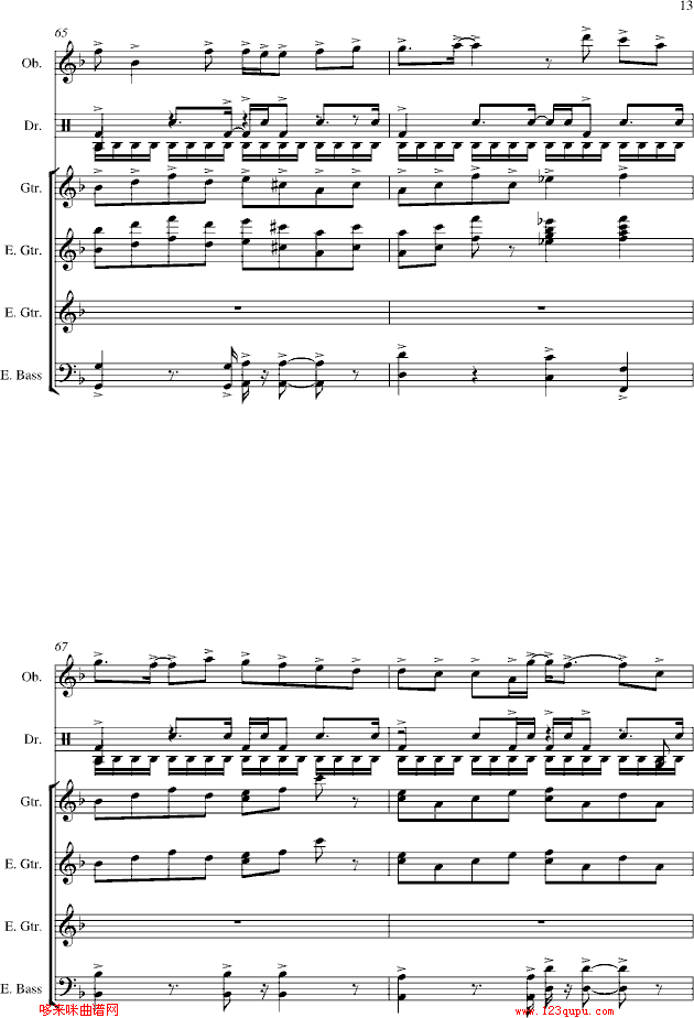 一路向北-总谱-manle版-周杰伦钢琴曲谱（图13）