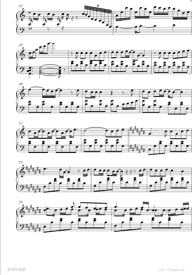 枫-manle版-周杰伦钢琴曲谱（图3）