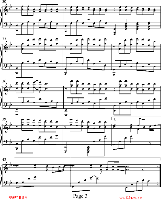 安静-演奏版-周杰伦钢琴曲谱（图3）