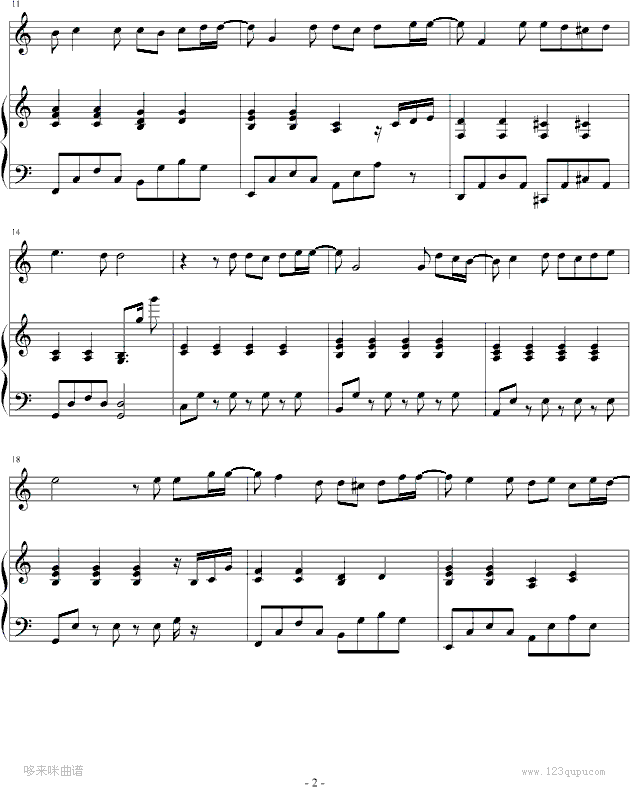 退后-弹唱版-周杰伦钢琴曲谱（图2）