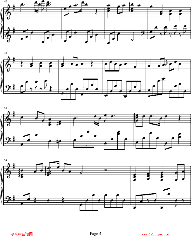 菊花台-b欣仔b版-周杰伦钢琴曲谱（图4）
