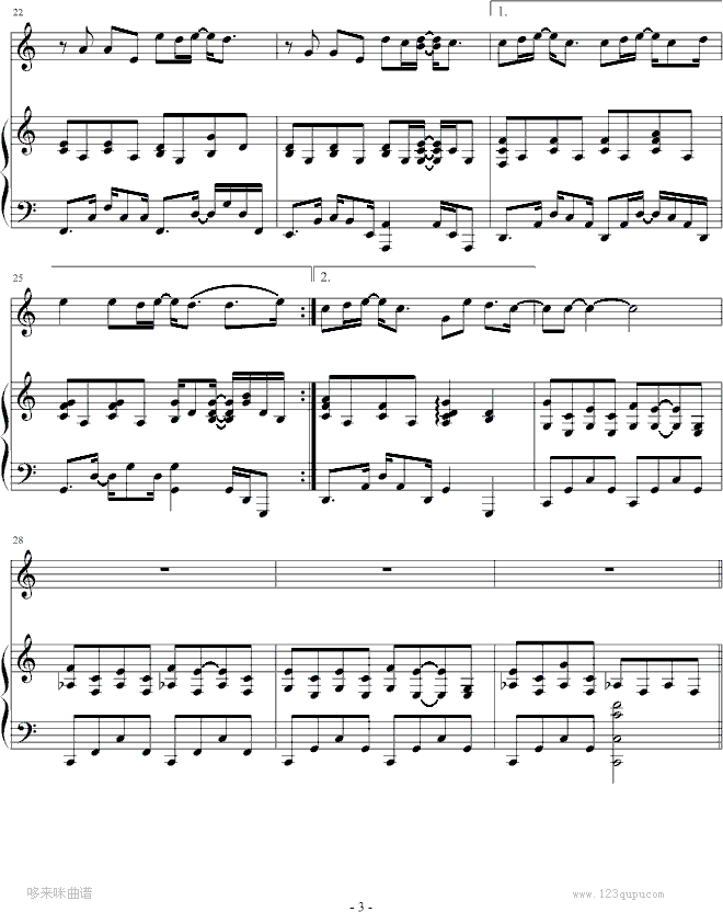藉口-周杰伦钢琴曲谱（图3）