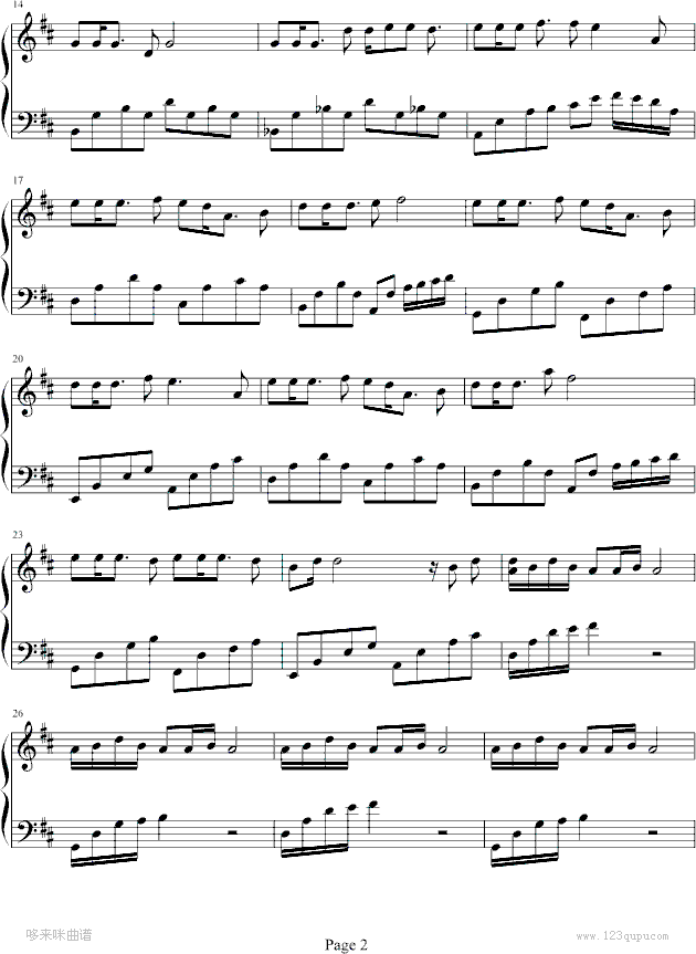 千里之外-周杰伦钢琴曲谱（图2）