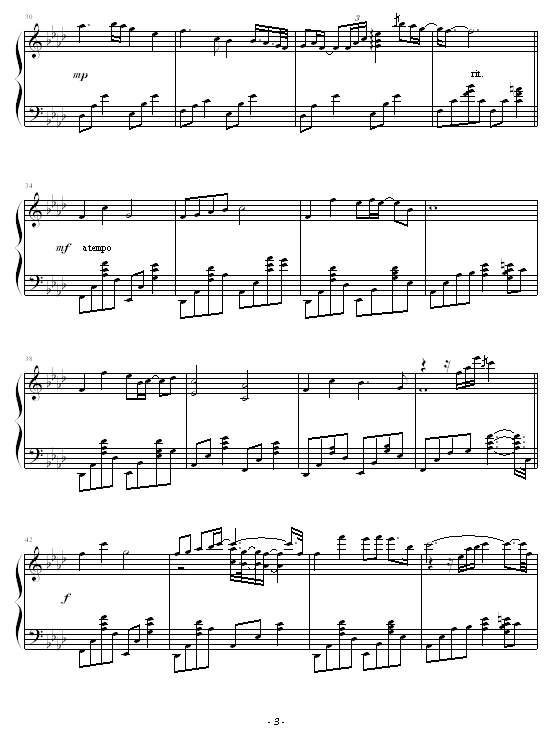 无尽的爱 - 神话 ( 成龙)-成龙钢琴曲谱（图3）