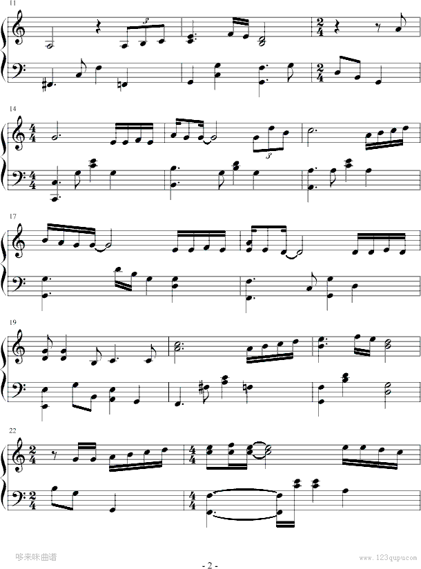 等-陈百强钢琴曲谱（图2）
